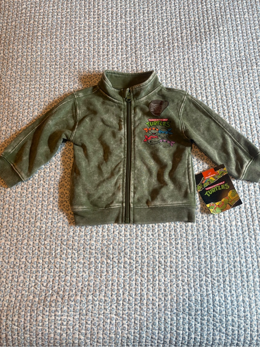 Nickelodeon Olive Green TMNT Full-Zip Kids Top